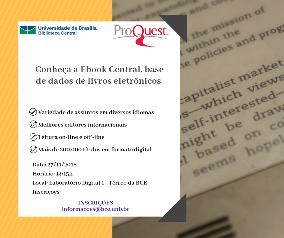 Treinamento em base de ebooks da Proquest